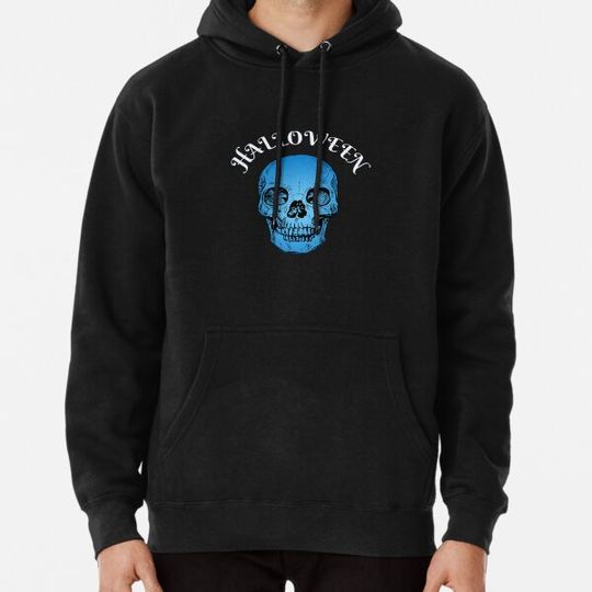Discover Cool Halloween Design With Blue Human skull Hoodies