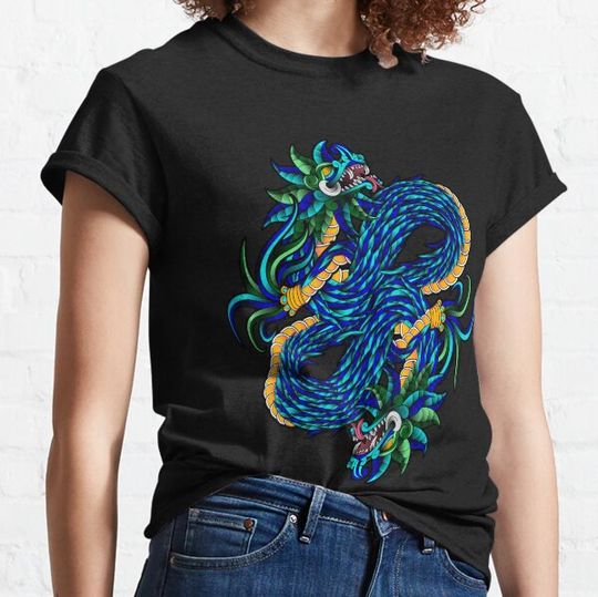 Discover quetzalcoatl god blue T-shirts
