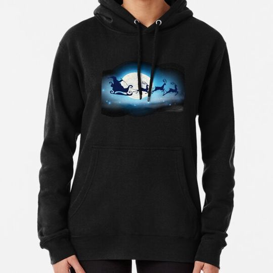 Discover Happy Halloween Moon blue Hoodies
