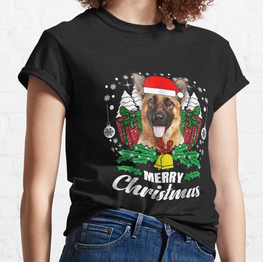 Discover German Shepherd Merry Christmas Dog Lover T-shirts