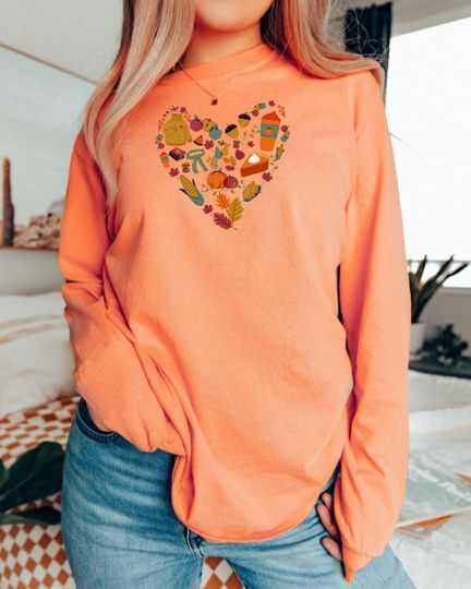 Discover Harvest Heart Long Sleeve Shirt for Fall