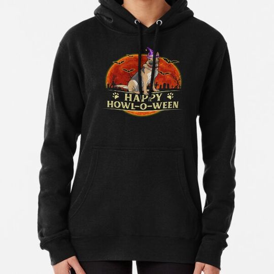 Discover Funny German Shepherd Witch Happy Howloween Halloween Hoodies