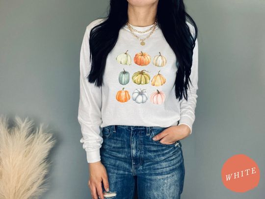 Discover Pumpkin Long-Sleeve T-Shirt,  Shirt, Fall Shirt, Long Sleeve Tee, Fall Long Sleeve, Pumpkin Shirt, Autumn Shirt