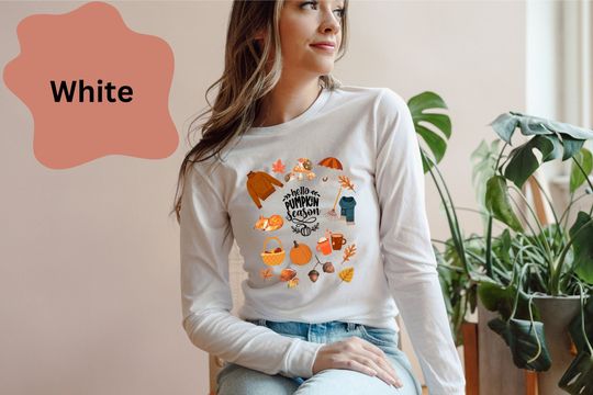 Discover Hello Pumpkin Season Long Sleeve Shirt