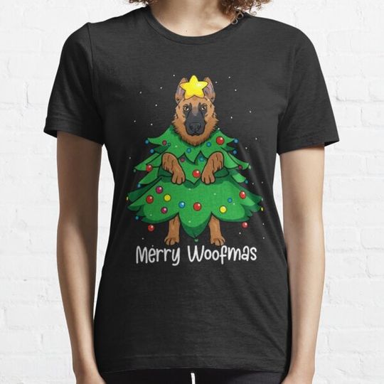 Discover Funny German Shepherd Dog Lover Christmas Tree T-Shirts