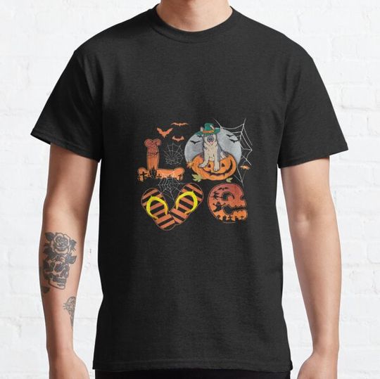 Discover Love-German-Shepherd-Witch-Pumpkin-Scary-Halloween-Dog-Lover T-shirts