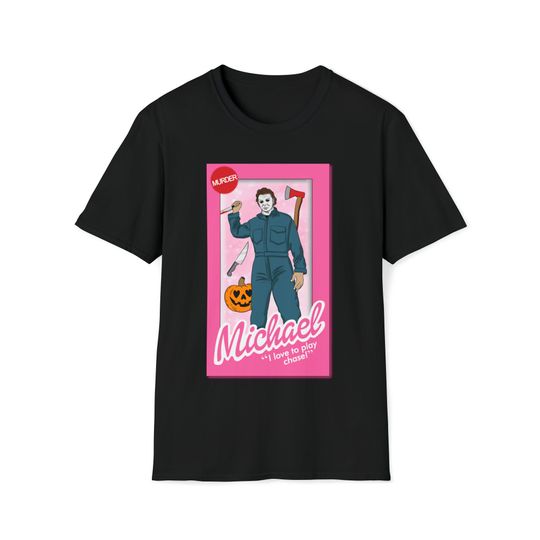 Discover Michael Meyers Barbie , Halloween, Scream, Scary Movie, Unisex Softstyle T-Shirt