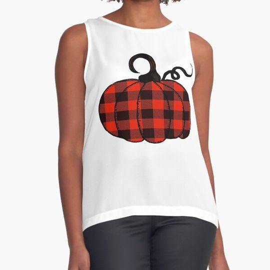 Discover Funny Pumpkin Pattern Sleeveless Tops for Halloween and Christmas