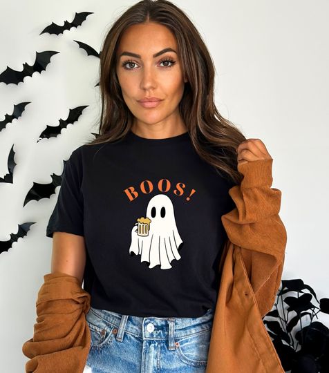 Discover Halloween Boos! Funny Fall Tshirt, Unisex Funny Halloween Graphic Tee, Halloween Ghost Shirt, Spooky Season, Cute Aesthetic Boo Shirt