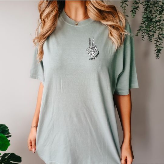 Discover Jeep Wave Skeleton Hand Unisex Garment-Dyed T-shirt