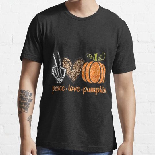 Discover Womens Halloween Peace Love Pumpkin Fall Girls Kids Gift T-shirts