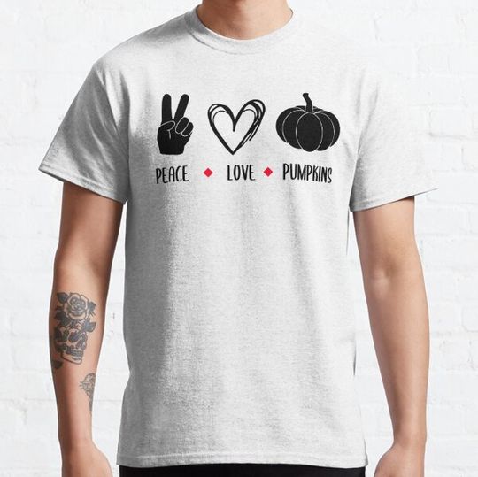 Discover peace love pumpkin (black) T-shirts