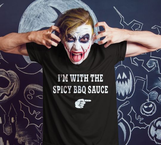 Discover I'm With The Spicy Organic BBQ Sauce Condiment DIY Funny Halloween Costumes Matching Couples Groups 2023 Tshirt man woman boy girl kid adult