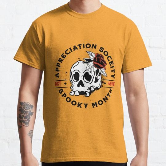 Discover Spooky Month Appreciation Society Cool Halloween Skelton Spooky T-shirts