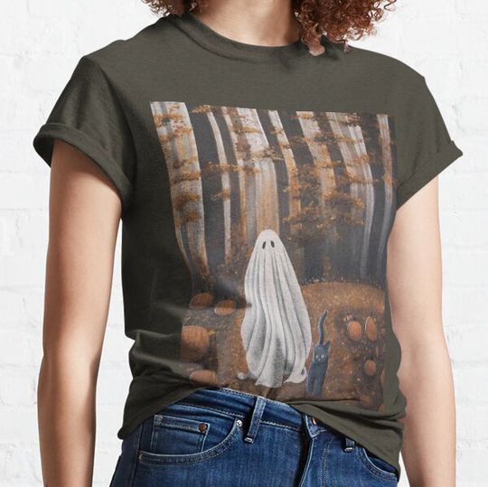 Discover Pumpkin and black Cat T-shirts