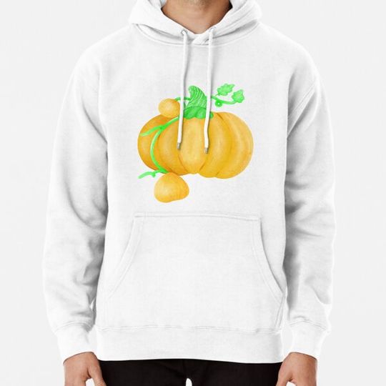 Discover Halloween pumpkin watercolor hand drawing, cute cartoon face pumpkins with orange color and doodles. Hoodies