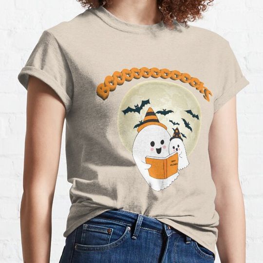 Discover Booooks Ghost Funny Halloween Book Lover Library Reading T-shirts