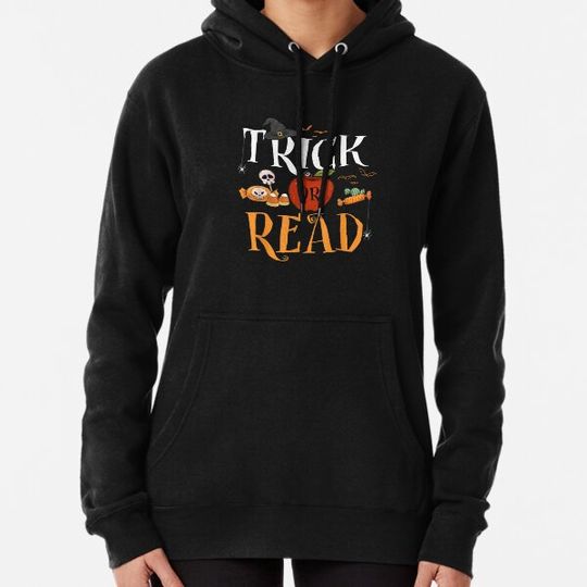 Discover Funny Tricks Or Read Librarian Halloween Costume Book Lover Hoodies