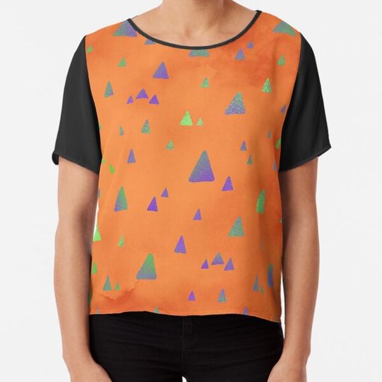 Discover Orange Smoky Pattern with colorful triangle Geometric Abstract Print for Fall, Autumn, Halloween and Thanksgiving. T-shirts