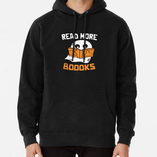 Discover Read More Boooks T-Shirt Ghost Reading Essential Hoodies