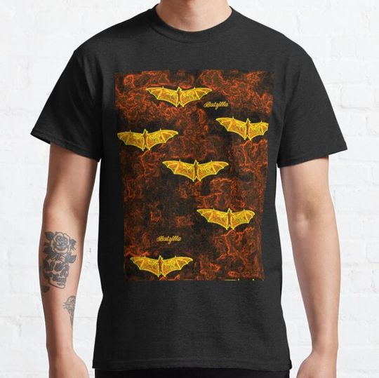 Discover Batzilla - Red Flight Glowing Bats on Fiery Clouds T-shirts