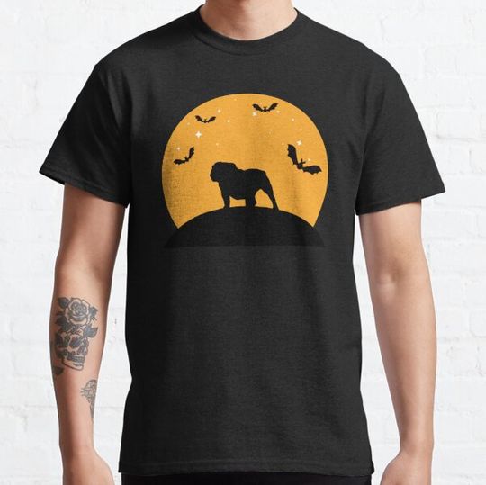 Discover English Bulldog Halloween design T-shirts