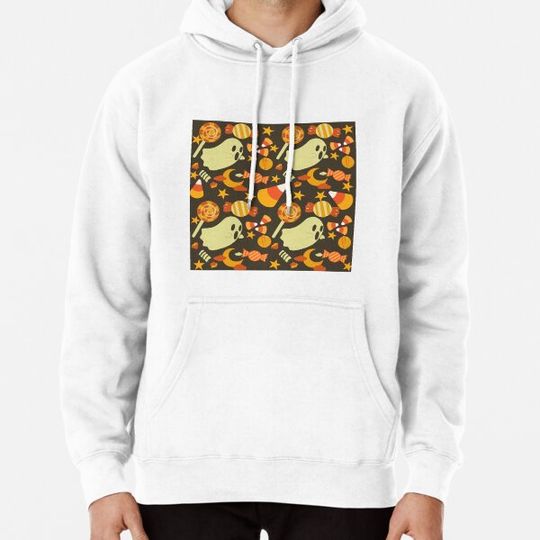 Discover Halloween Candy Ghost - Dark Brown - Spooky - October - Candy Corn Hoodies