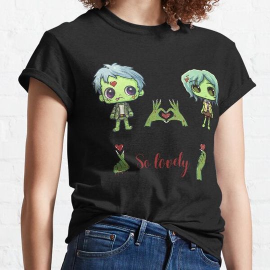 Discover Cute Kawaii Zombie Couple Love Horror Halloween T-shirts