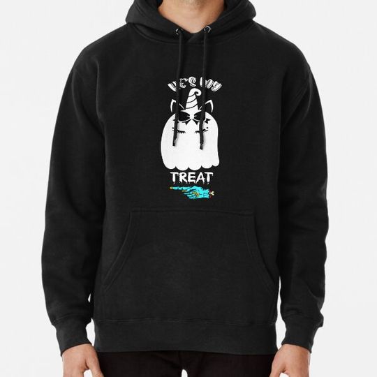 Discover He's my Treat Halloween Matching Couple Spooky Unicorn Ghost Zombie Hand Hoodies