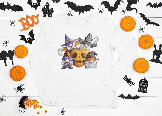 Discover Funny Halloween Gnomes T-Shirt for Spooky Season