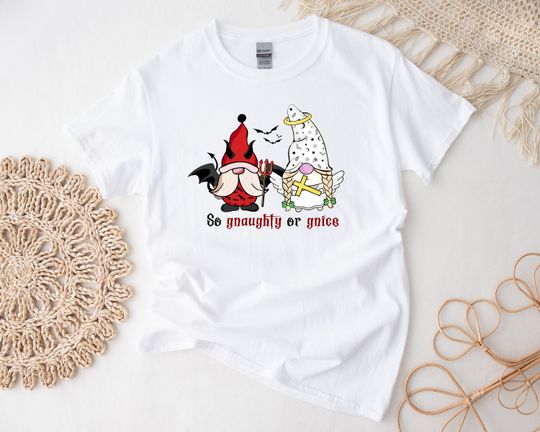 Discover So Gnaughty or Gnice Halloween Funny Gnomes Shirt