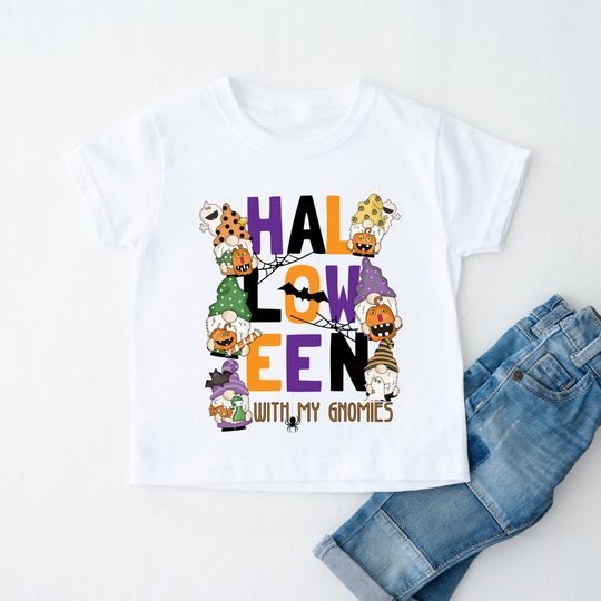 Discover Kids Halloween Gnome Shirt with Fun Halloween Text