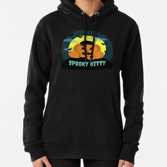 Discover Spooky Kitty on a Pumpkin Hoodies