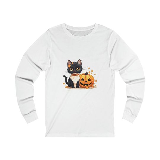 Discover Cat Halloween Shirt, Long Sleeve T-Shirt