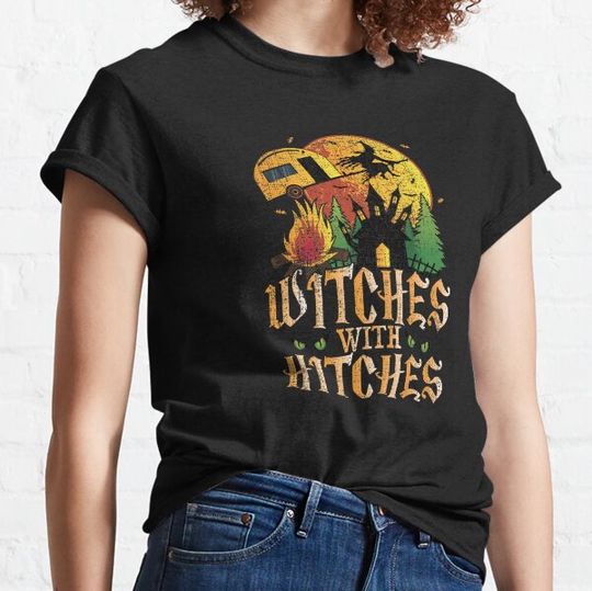 Discover Funny Camping Witches Trailer Hitch T-shirts
