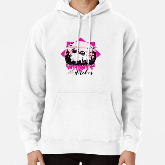 Discover Witches With Hitches Halloween Pink Haunted House Spooky Long Sleeve T-Shirt Hoodies