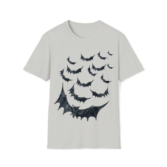 Discover unisex spooky bat fall t shirt, gothic bat shirt, halloween party tee, freakin bats, cool scary top, gift for horror lover, vampire shirt