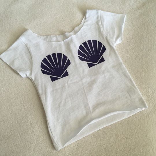Discover Girls Shell T-Shirt Mermaid Top 6 12 18 24 2 2T 3T 4T 5 6 Purple Glitter Shells Leggings sold separately Birthday Baby Toddler