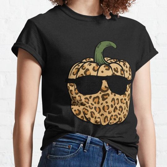 Discover Leopard Pumpkin Wearing Cool Glasses T-shirts
