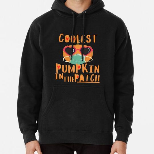 Discover Coolest Pumpkin In The Patch Cute Pumkin With Sunglasses and Mask Coolest Pumpkin Hoodies