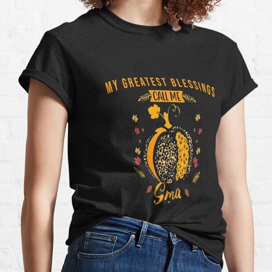 Discover My Greatest Blessings Call Me G-Ma Pumpkin Leopard Sunflower T-shirts