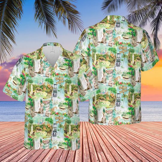 Discover Summer Park 3D Shirt, All Over Print Hawaiian Shirt, Summer Button Up Hawaii Tee, Vacation Short Sleeve Shirt, Gift For Men