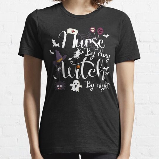 Discover Nurse By Day Witch By Night Women's Halloween Funny T-shirt T-shirts