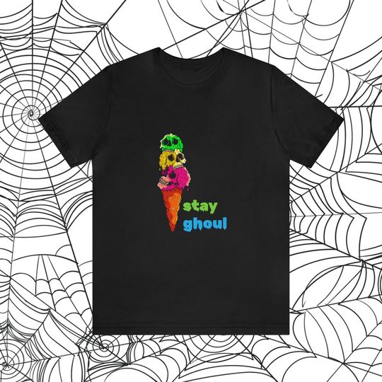 Discover Ghost Skull Ice Cream Tee, Stay Ghoul, Creepy Summerween Halloween Tshirt Unisex Jersey Short Sleeve Tee