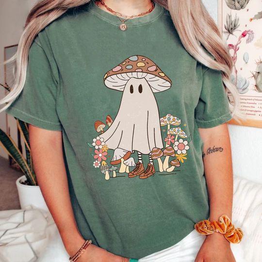 Discover Ghost Mushroom Halloween Shirt