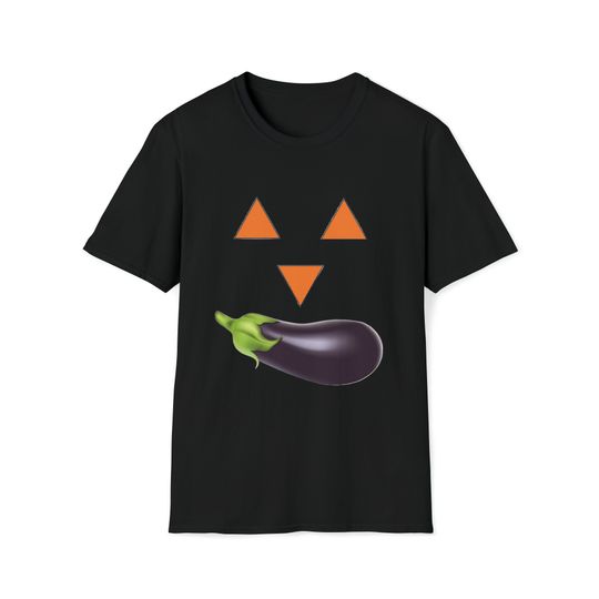 Discover Halloween Pumpkin Face T-Shirt | Eggplant Emoji