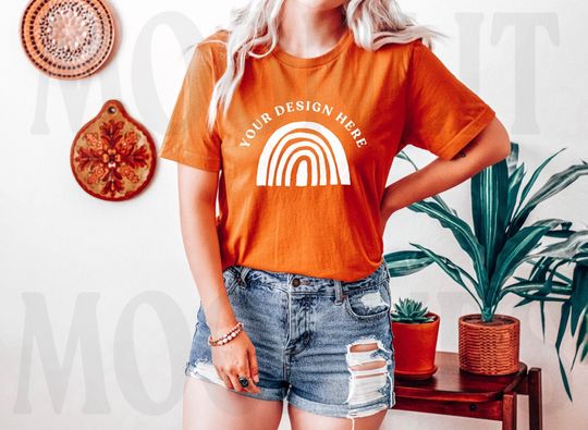 Discover Bella & Canvas 3001 Autumn T-Shirt Mockup