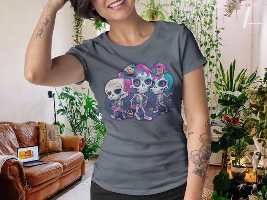 Discover Funny Trick or Treat Halloween Skeleton Shirt