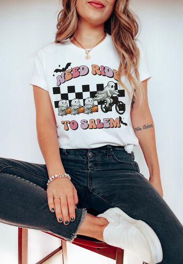 Discover Need Ride to Salem Spooky Ghost T-Shirt