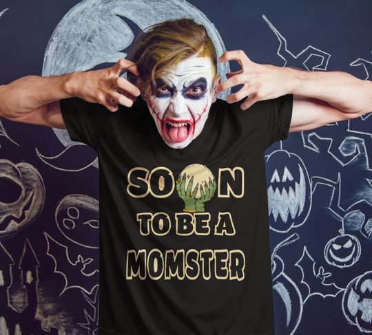 Discover Soon to be mom momster Funny halloween Pregnancy spooky witch vintage pregnant mother promoted mom halloween costumes 2023 Tshirt New mama